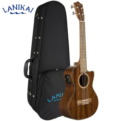 Lanikai MAS-CET All Solid Mahogany Tenor Acoustic Electric Ukulele w/ Foam Case - Image 1 of 4