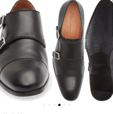 Correa Santoni Cuero Doble Monje Oxford Talla 13 D EE. UU. Foto 1 de 4