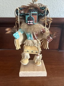 Vintage Detailed Kachina "Hutpta” Navajo By Anthony-9” Art Figure Leather - Picture 1 of 6
