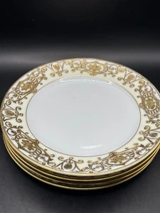 Noritake Christmas Ball Salad Dessert Plates Set of 4 Green Stamp # 16034 - Picture 1 of 5
