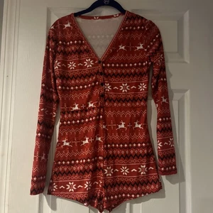 Body corto con botones pijama, temática navideña de renos - Imagen 1 de 1