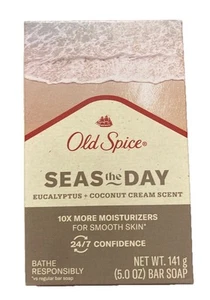 Old Spice Men's Bar Soap Seas The Day Eucalyptus and Coconut Cream Scent 10x - Picture 1 of 3