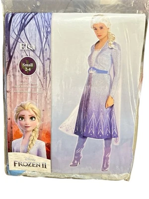 DISNEY'S FROZEN II Elsa Adulto Pequeño 2-4 Halloween, Vestir, Juegos con disfraces, Disfraz Nuevo con Etiquetas Foto 1 de 4