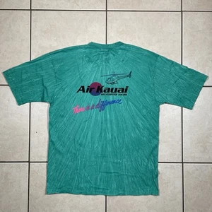 Crazy Shirts Hawaii Air Kauai Helicopters Green Ice Tie Dye USA XL Vintage Shirt - Picture 1 of 13