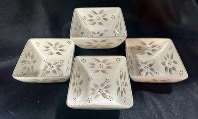 Conjunto de 4 tigelas de servir de sopa de cereais Temptations OLD WORLD TAUPE 22 oz T49092 em excelente estado usado - Imagem 1 de 4