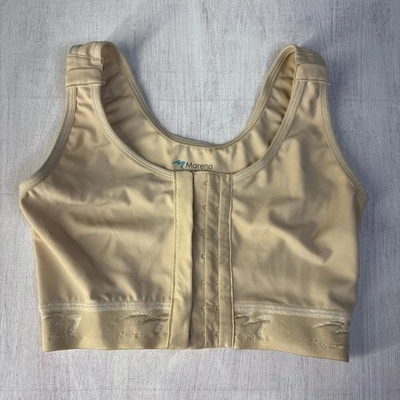 Marena Recovery Bra 32 B/C Tan Adj Post Surgery Wireless Front Close FlexFit - Image 1 of 4
