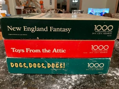 VTG Springbok Puzzle Lot of 3, all 1000 pieces, all COMPLETE! - Image 1 of 4