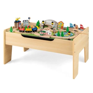 All-in-One Kids Activity Table with Reversible Blackboard & Map Tabletop - Picture 1 of 10