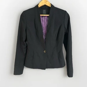 Cue City - Women's Size 6 - Black Button Blazer Jacket Work Business. - Picture 1 of 7