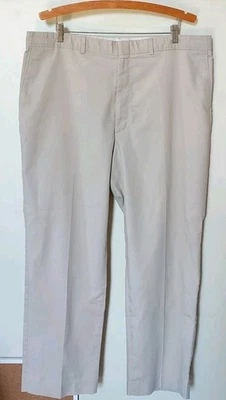 Vtg Farah Clothing Co Mens 42 x 30 Light Sandy Beige Pant Flat Front Zip Hook - Image 1 of 4