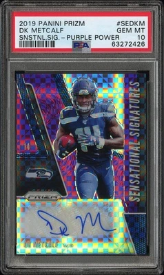 2019 Prizm - DK Metcalf - Sensational Signatures Auto Purple Power /49 RC PSA 10 - Image 1 of 4