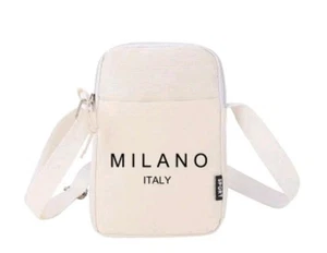 Piccola Borsa A Tracolla Regolabile Uomo ,Borsoni Con Stampa Milano Italia - Imagen 1 de 1