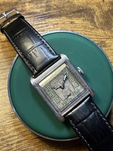 Reloj Bulova Tank Hombre - Art Deco, 1927 - Lleno de Oro, Esfera Verde Brillante - Imagen 1 de 8