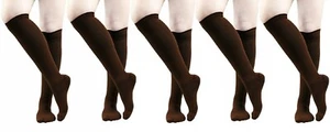 5 Pair Lg/XL Brown Graduated Compression Socks Support Stockings Men's Women's - Picture 1 of 4
