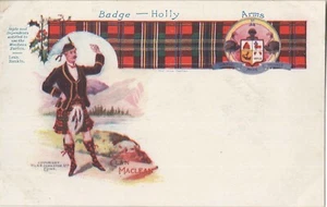 CLAN MACLEAN - Tartan & Wappen Postkarte - W&AK Johnston um 1908 - Bild 1 von 2