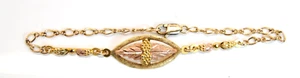 Precioso brazalete de hoja de uva corte de diamante amarillo rosa de 10 K de 7,5 - Imagen 1 de 3