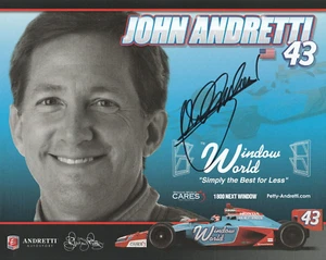 2010 JOHN ANDRETTI signed INDIANAPOLIS 500 INDY CAR HERO PHOTO CARD petty #43 tb - Picture 1 of 2