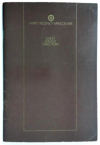 1970er HYATT REGENCY VANCOUVER Guest Service VERZEICHNIS British Columbia Kanada - Bild 1 von 10