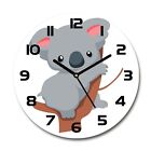Wanduhr runde Echt-Glas-Kchenuhr 30 Deko Bild-Motiv: Koala Baum Grau
