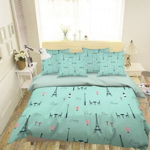 Fundas de almohada para cama edredón Torre Eiffel 3D ZHUB1396 Queen King Zoe - Imagen 1 de 6