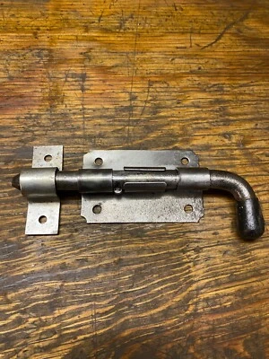 Ancien verrou en fer pour porte, serrure ferrure heurtoir penture - Photo 1/2