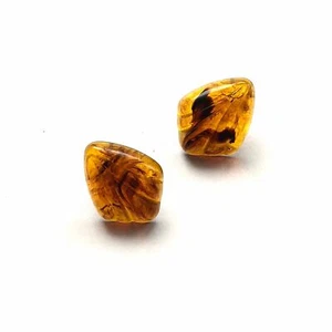 Pendientes de tachuelas de lucita con ventilador festoneado tortuga - Imagen 1 de 8