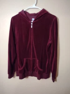 SB Active Full Zip Hoodie Women Size M Maroon Cotton Blend Pockets Long Sleeve - Picture 1 of 4
