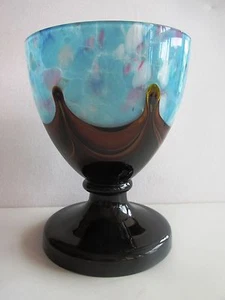 JARRÓN DE VIDRIO CHECOSLOVACO/BOHEMIO ART DECO COPA DÉCADA DE 1930 - Imagen 1 de 9