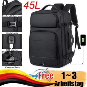 Laptop Rucksack Erweiterbar 45L 17.3 Zoll Reiserucksack mit USB Ladeanschluss DE - Bild 1 von 24