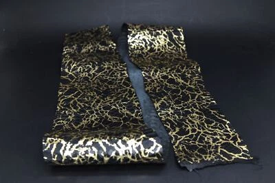 Genuine Asia Gold Cheetah Print Slick Snake Skin Snakeskin Craft Supply Black - Image 1 of 2