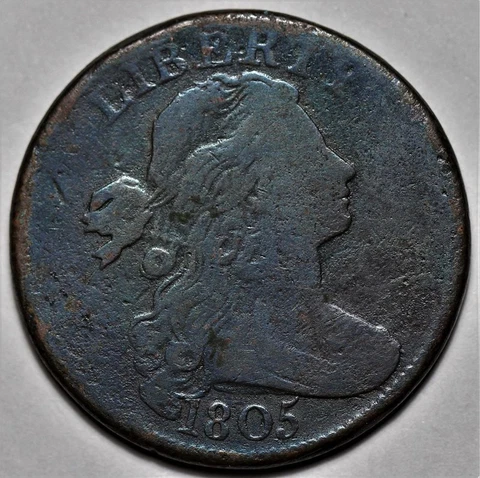 1805 Draped Bust Large Cent - Pointed "1", S-269 - US 1c Copper Penny - L35 Cover