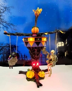 DEPT 56 Halloween SWINGING GHOULIES! Lights, Motion, Skeleton, Witch, Mummy - Picture 1 of 6