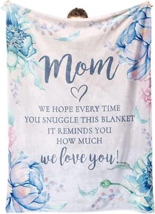 Afterprints Mothers Day Mom Blanket, Gifts for Mom Birthday from Daughter Son, B - Picture 1 of 6