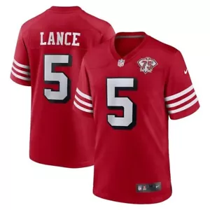 Camiseta deportiva para hombre Nike Trey Lance Scarlet San Francisco 49ers 75 aniversario talla XXL - Imagen 1 de 15