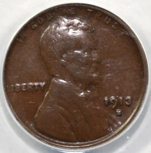 1913-S 1c Lincoln Cent ANACS VF 20 - Picture 1 of 5