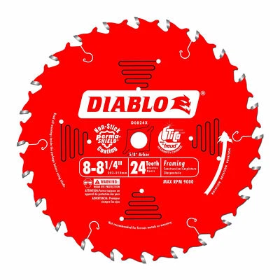 Freud D0824X Diablo 8-1/4-inch 24 Tooth ATB Framing Saw Blade w/ 5/8-inch Arbor - Image 1 of 2