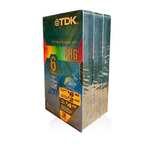 TDK Ultimate Performance Vivid 6 Hr VHS Cassette 3 Pack - Unopened - Picture 1 of 6