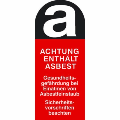 SIGNSAFETY® Warnschild - Gefahrstoff Asbestfeinstaub Folie Aufkleber Achtung enthält Asbest
