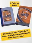 2 Pack New Illinois Illini Playing Cards Officially Collegiate Licensed Hunter