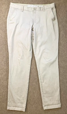 Pantalones Eddie Bauer Mujer 12 Boyfriend Fit Chino Cónico Elastizado Caqui Preppy Foto 1 de 4
