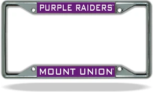 Mount Union PURPLE RAIDERS License Plate Frame - Picture 1 of 1