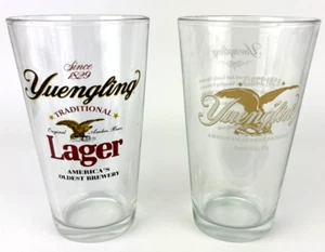 Vintage Set Of 2 Yuengling Beer Pint Glasses Since 1829 Americas Oldest Brewery - Picture 1 of 10