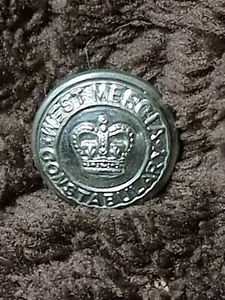 Small West Mercia Constabulary Police Uniform Button with Queens Crown - Picture 1 of 1