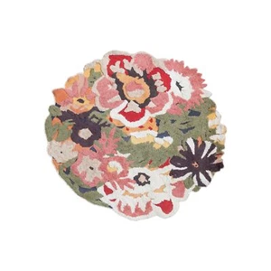 Creative Co-Op Cotton Tufted Organic Shaped Flower Field Rug with Varying Pil... - Picture 1 of 4