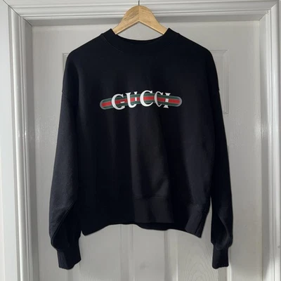 Gucci Printed Cotton Oversized Sweatshirt Black size M in excellent condition  - Image 1 of 4