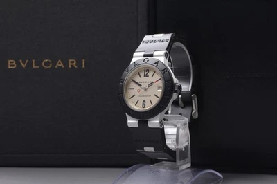 [N Caja Papel COMO NUEVO] BVLGARI Aluminio AL38A Esfera Blanca 38mm Reloj Automático Hombre - Imagen 1 de 4