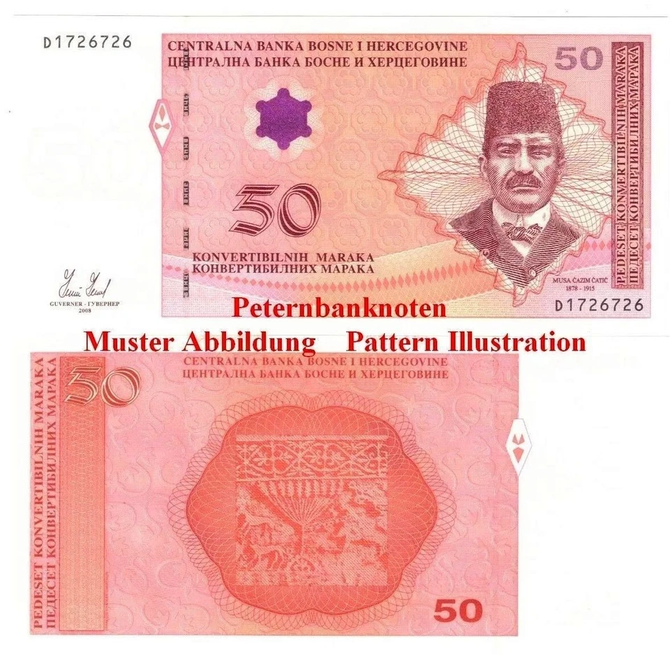 BOSNIEN HERZEGOWINA  BOSNIA 50 Convertible Maraka 2008 Unc P 76b 64995# ❇️❇️ - Bild 1 von 1