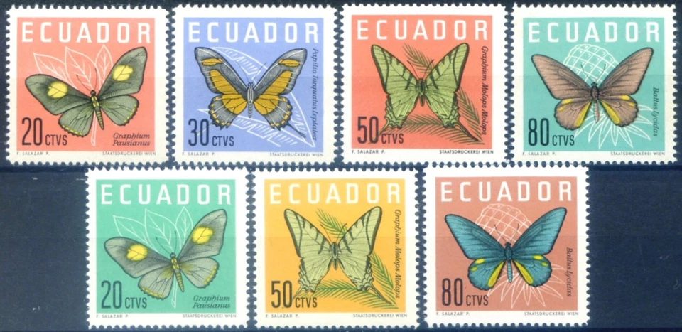 Ecuador. Fauna. Mariposa 1961-1964. Foto 1 de 1