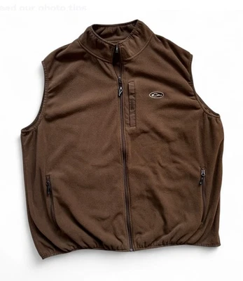 Drake Waterfowl Systems Vest Men’s 3XL Brown Fleece Full Zip Magnattach Hunting - Image 1 of 4