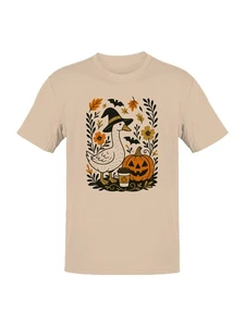 Witchy Goose and Pumpkin Spice Vibes Herren T-Shirt - Bild 1 von 6